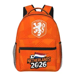 Trendy Soccer2026 Backpack Large Capacity 2026 World Football Commuter Bag for Outdoor Hiking Business, Cartoon Casual Dutch Players Laptop Daypack for Men Women & Gift Giving