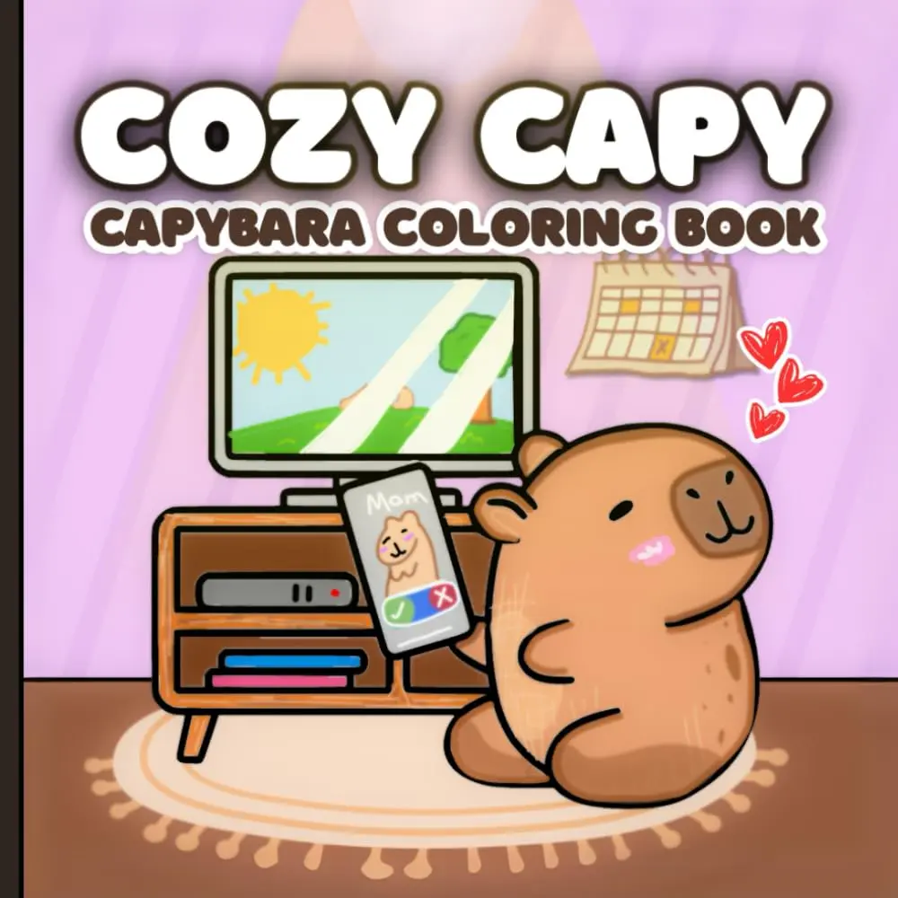 Cozy Capy: Capy-bara Coloring Book: Stress Relief Bold and Easy Capy-bara Coloring Book for Kids and Adults
