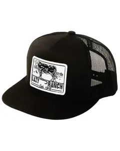 Lazy J Ranch Wear Men's Boot Barn Bull Trap Ball Cap - Blkblk4-Bt-Wht