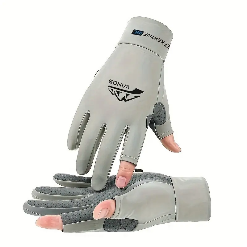 Breathable Sweat-Absorbing Thin Fishing Gloves for Men and Women, Two-Finger Design, Perfect Holiday Gift, Unisex Fishing Accessories, Outdoor Fishing Supplies