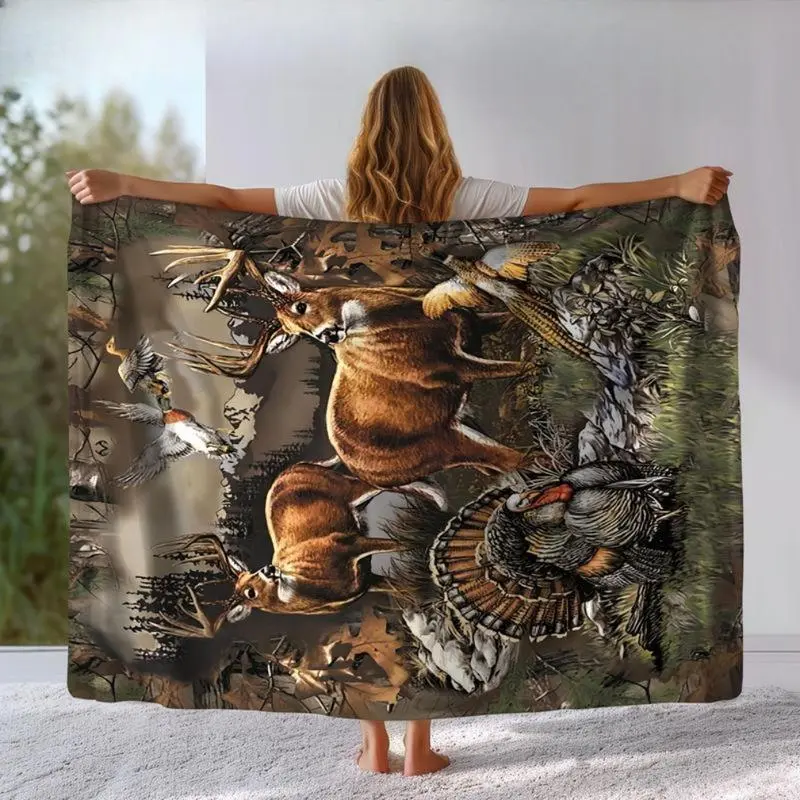 DreamyDwell Textiles Animal Print Soft Blanket - 1/2 Count Multifunctional Throw with Contemporary Look, Warm AC Room Nap Blanket for Home, Travel, Halloween Gift, Soft Blankets Air Conditioning Blanket Floral Blanket
