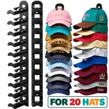 Hat Hook for Wall 2 Pack Hat Organizer Holds Up to 20 Hats with Strong Adhesive and 8 Screws Cap Holder for Closet Door and Bedroom B-Black - Decor Key Hook Wall Mounted Shelf,home decor
