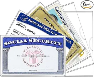 6 Pack Social Security Card Holder，Social Security Card Protector Sleeve，New Medicare Card Protector Sleeve/Credit Card Holder, SSN Card Protector/Credit Card Cover