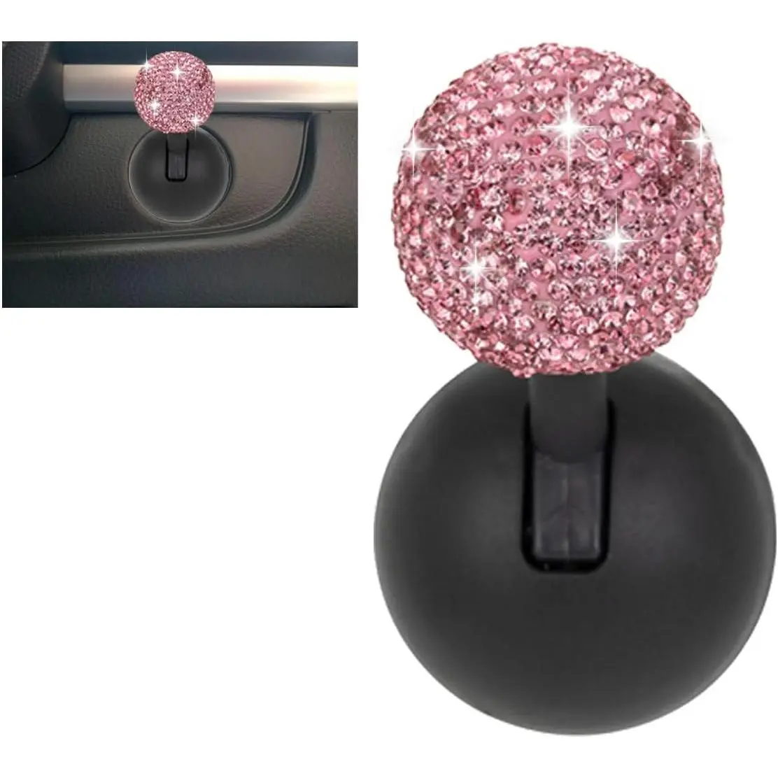 Rhinestone Engine Start Stop Button Joystick Covers, One-Touch Push to Start Rocker Cover, Car Interior Decoration Accessories for Cars