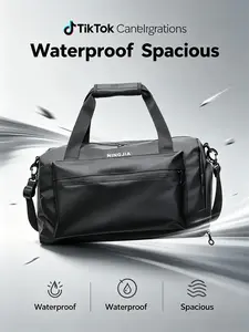 1pc Water-Resistant Duffle Holdall Bag with Shoe Compartment | Large Capacity Gym & Weekender Travel Bag for Men & Women