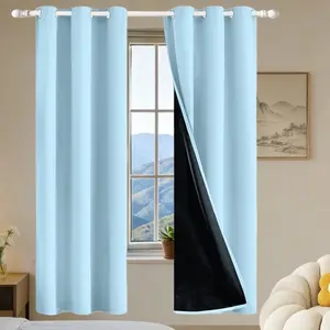 Blackout Curtains 2-Piece Set, High-Quality Soundproof Insulation Fabric, Multiple Colors & Sizes Available, Premium Quality