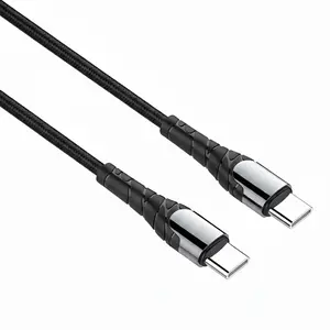 USB-C to USB-C Fast Charging Cable 60W PD Braided Type-C Charger Cord for iPhone 15 Samsung iPad MacBook Android 3.3FT 5FT Black White