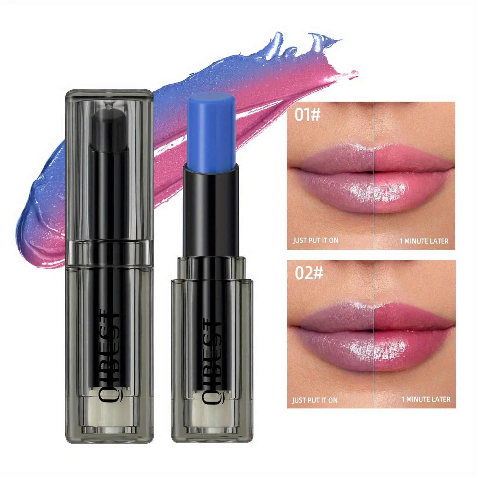 Color Changing Lip Balm, 1 Count Long Lasting Moisturizing Lipstick, Glossy Lip Glaze Stick, Lipgloss, Plumping Lip Oil Lip Stick for Girls & Women, Skincare