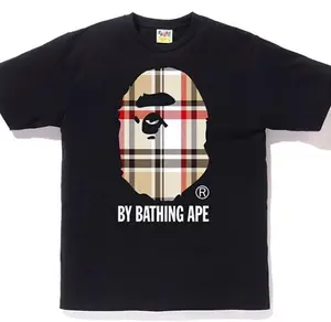BAPE A Bathing Ape Check by Bathing Tee Black/Beige (men) by StockX