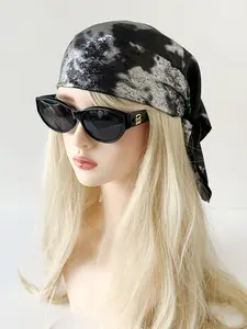 Y2K Liquid Silver Color Head Scarf for Women, Versatile Satin Bandana, Hair Wrap, Metallic Neck Scarf, DIY Tube Top for Rave Streetwear