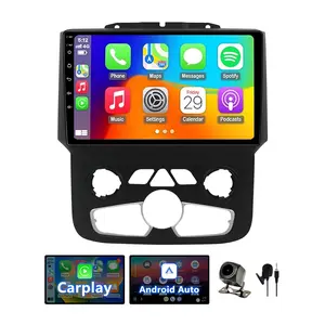Android 13 Car Stereo for Dodge Ram 2013 2014 2015 2016 2017 2018 1500 2500 3500 Automatic AC, 9 inch Touch Screen Radio with Wireless CarPlay Android Auto Bluetooth GPS Navigation