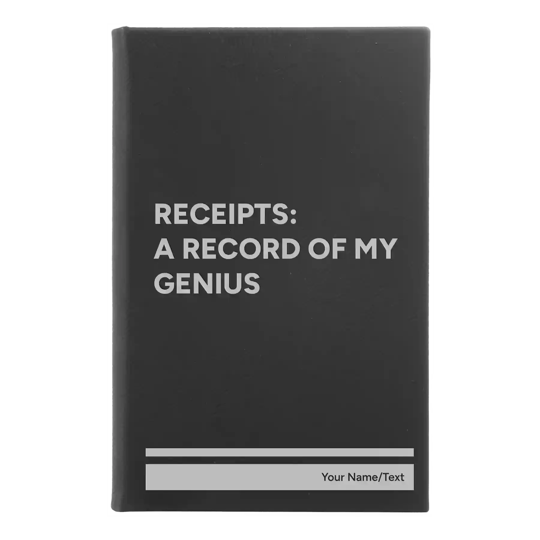 Personalized My Genius Leatherette Journal (small) | Black/Silver