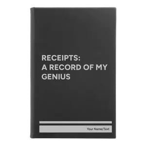 Personalized My Genius Leatherette Journal (small) | Black/Silver