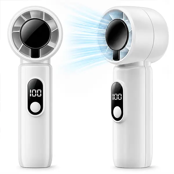 Digital Display Handheld Mini Fan, Adjustable Speed Rechargeable Pocket Cooling Fan for Outdoor Travel popular lanyard commuting summerwins personal bling student carry multifunctional portable turbo fan