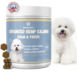 Vetriuntrix Calming Chews for Dogs, Dog Calming Chews to Help Reduce Stress Anxiety Relief Soft Chews for Fireworks, Storms, Thunder, Barking, Separation, Sleep Calming Aid Treats