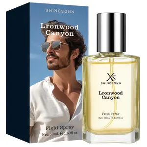 XS SHINESONN Ironwood Canyon Men's Perfume, 50ml/1.69fl oz Long-Lasting Spray-On Men's Fragrance, Fresh Citrus, Woody Leather, Pepper, Lime & Cedar Notes, Alpha Masculine Field Cologne