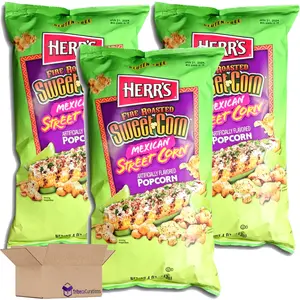 Herr's Fire Roasted Sweet Corn Mexican Street Corn Popcorn, Big Bags | Pack of 3