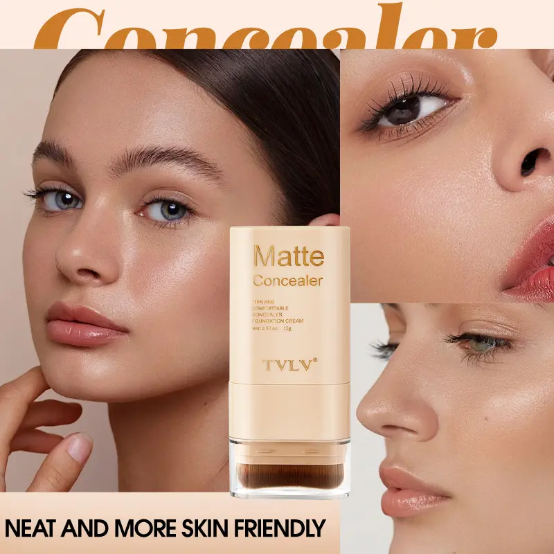 2-In-1 Concealer & Foundation Stick 15g, Makeup Cosmetic Concealer, Waterproof Long-Lasting Coverage, Easy-To-Use Makeup Tool, Suitable for Women & Girls