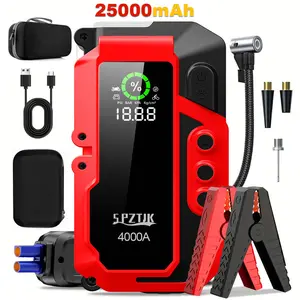 Peak 12V Portable Car Jump Starter, 12V Car Battery Charger, Car Jump Starter with Air Compressor, Jump Starter Para, Car Accessories Tools, LED Light, Battery Charger, Cart Battery Charger, Tire Inflator