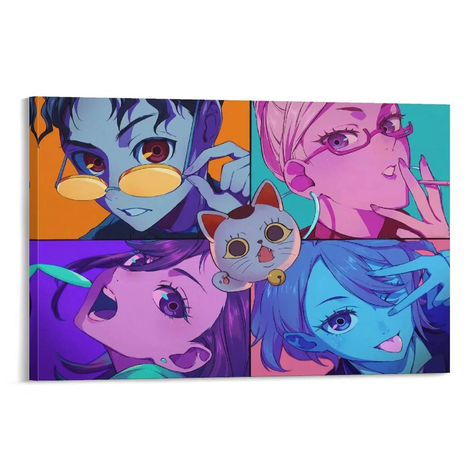 Dandadan Inspired Anime Canvas Poster, Japanese Style Canvas Print, Colorful Anime Room Decor Gaming Setup Bedroom Living Room,,Anime Aesthetic Canvas Wall Art, Vibrant Anime Girls Canvas Wall Art, Colorful Pop Art Cartoon Character Poster Print,