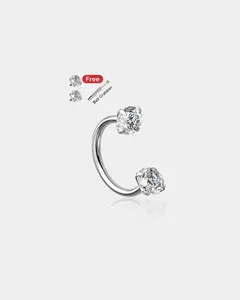 Horseshoe CZ Nostril Hoop With Tool Set