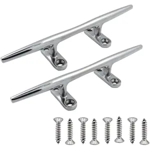 4/5/6/8/10 Inch 316 Stainless Steel Open Base Boat Dock Cleats 2 Pcs for Boat Kayak Mooring and Home Decor