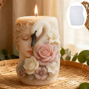 Swan Girl Scented Candle Silicone Mold DIY Ornament 3D Swan Girl Silicone Mold