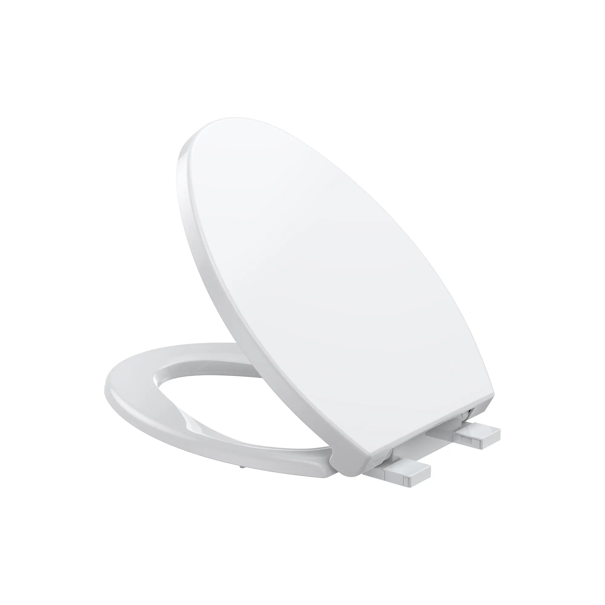 17" Elongated Toilet Seat with Soft-Close Lid, Fits Most Elongated Bowls, Quick-Release for Easy Cleaning, Quick-Attach Hardware + Grip-Tight Bumpers Included, Simple Install, White, 19 In, Pp Plastic