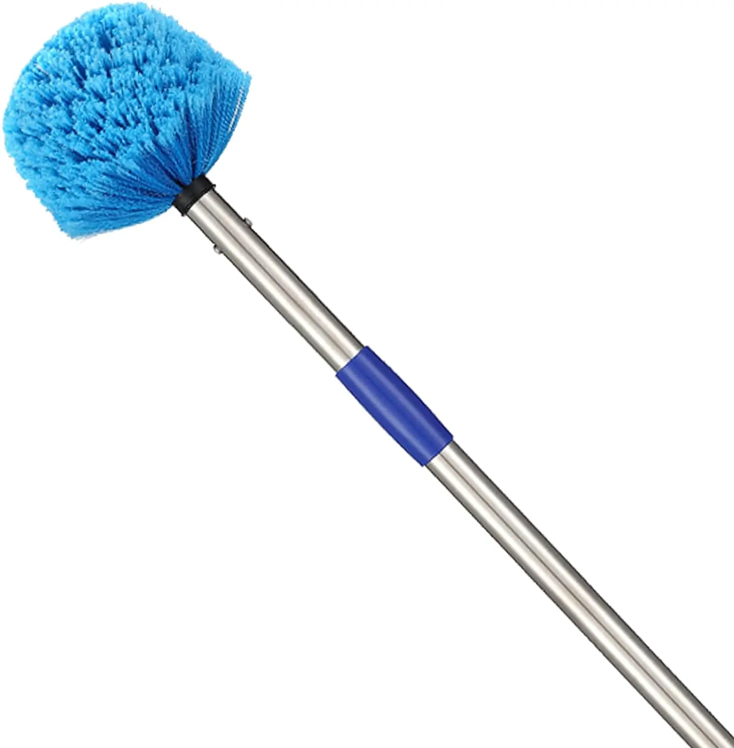 Duster, Cobweb Duster with Extension Pole, Medium Stiff Bristles Cobweb Duster Head & 6-Feet Stainless Steel Pole Ceiling Fan Duster for Outdoor Indoor Cleaning Tool Extendable