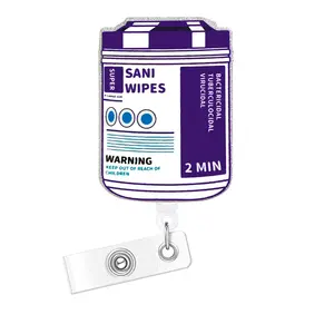 Retractable Badge Reel with Clip, Letter Graphic Swivel ID Badge Holder Reel for Nurse Doctor Student Worker Volunteer, ID Card Holder Nursing Students