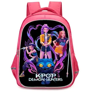1 pc, solid color backpack, women'sbackpack, Kpop style, printed with witchhunting group/celebrity pattern, zipperclosure, fashionable and versatile, casual andtrendy, suitable for school, sports, travel, and other occasions
