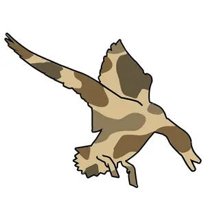 Camo Flying Duck Sticker, Minimal Hunting Bird Decal for Laptop, Car, Truck, Cooler & Outdoor Gear