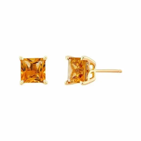 10K Yellow Gold Citrine-Set Post Earrings