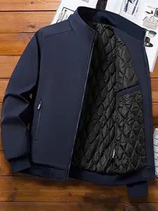 Men's Commuter Casual Loose Plain Color Fashion Warm Jacket, Coats, Fitted Spring & Fall Outerwear, Simple Style for Daily Wear