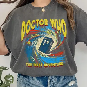 Retro Doctor Who Comic The First Adventure Shirt, Police Box Shirts, Dr Who Fan Gift Tee