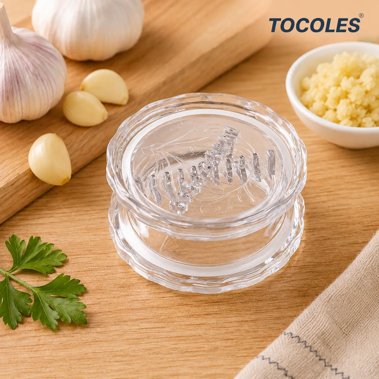 Manual Garlic Twister Mincer - Sturdy Handy Kitchen Utensil for Garlic, Onion, Ginger, Impact-Resistant Food Prep Accessory