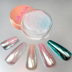 Laza Unicorn Chrome Nail Powder Glazed Donut Nails Metallic Mirror Effect Pigment Shimmer Pearl Powder Iridescent Nail Glitter Fairy Dust for Nail Art Supplies Gel Polish Manicure – Moonlight Unicorn