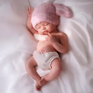 Silicone Baby Doll - 16 Inch (Weight 4.9 Lb) Reborn Baby Dolls Silicone Full Body Platinum Silicone Weighted Realistic Sleeping Newborn Lifelike Preemie Doll Gift Collectors & Kids Age 3+