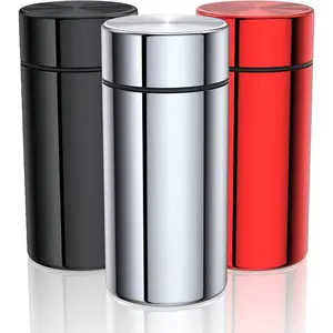 Portable Aluminum Storage Jar 3-Pack,Airtight Smell Proof Container, Metal Waterproof Small Bottle Multipurpose Container for Coffee & Teas, Herb Spices Container Screw-Top Lid Lock Odor