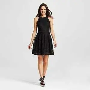 Massimo’s Black Lace Halter Dress – Size Small