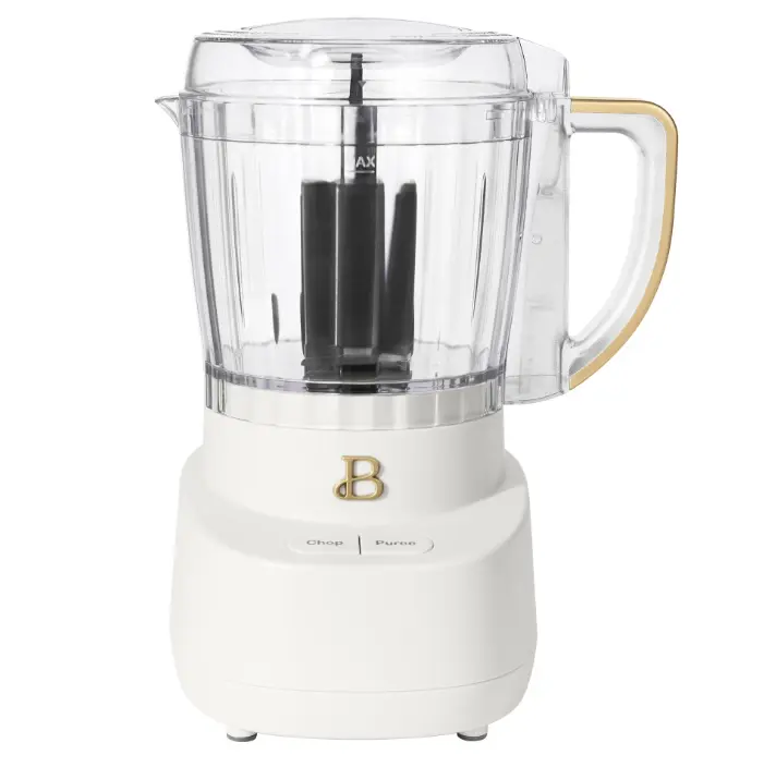 White Icing by Drew Barrymore 3-Cup Mini Food Chopper, Household Kitchen Appliance