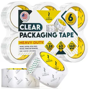 Packing Tape Refills Clear Packaging Tape Heavy Duty Strong Shipping - 60 Yds x 1.88" Wide x 2.7 Mil Thick 6 Rolls