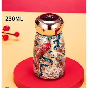 Stylish Portable Insulated Water Bottle for Hot or Cold Drinks,Digital Display Lamp Cups for Hot and Cold Drinks,Insulated Hot and Cold Drink Storage, Kitchen & Dining Supplies For  Coffee, Tea, Milk, Juice, Winter Camping, School