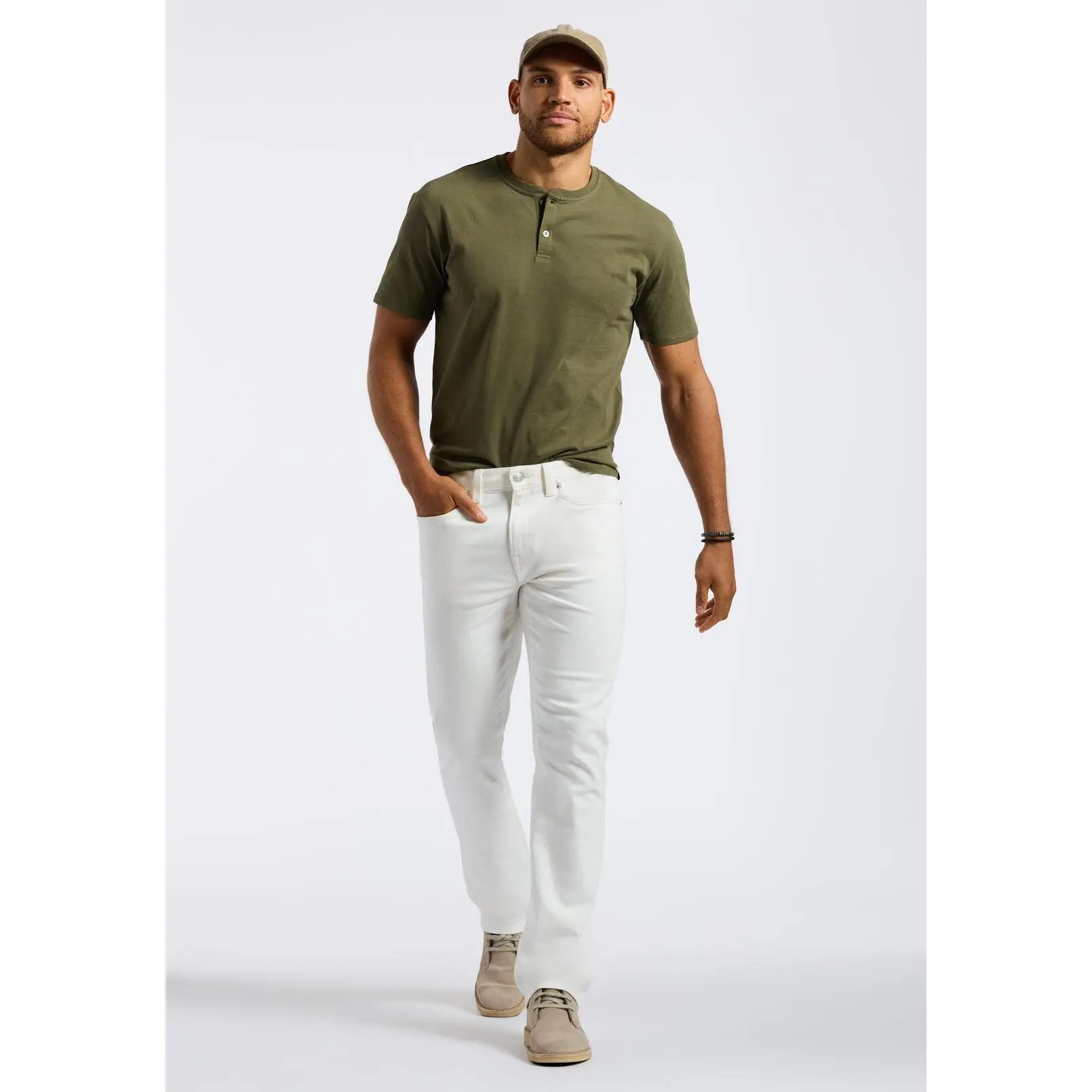 Six Men's Straight Jeans, White - BM26075