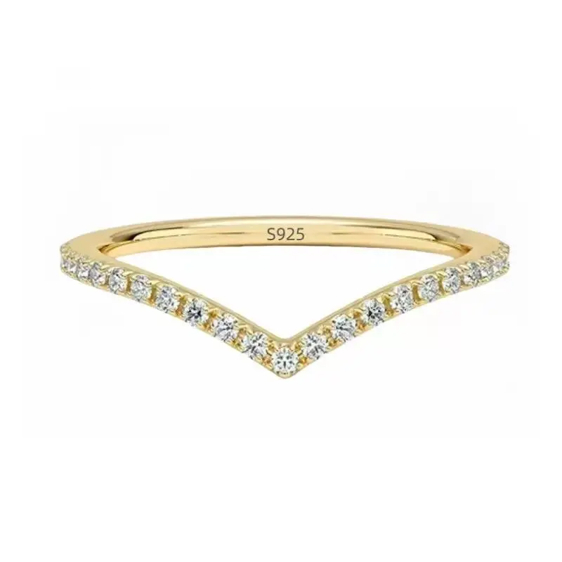 MS110-38 ring accessories: stacking band rings and Moissanite diamond ring accessories; light luxury, elegant design, 925 sterling silver