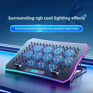A12 Notebook Cooling Pad with RGB Cool Lighting Effects Silent Laptop Fan Bracket Plate for Computer & Tablet