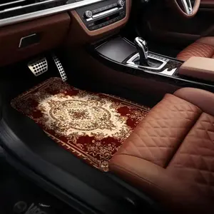 Vintage Floral Pattern Car Floor Mat, 4 Counts/set Multi-purpose Non-slip Car Floor Mat, Fashionable Car Interior Decoration Accessories
