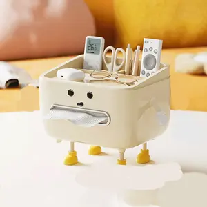 Luxury Multi-Functional Paper Napkin Box with Lid, High-Quality Plastic Organizer for Living Room Bedroom Coffee Table Decor