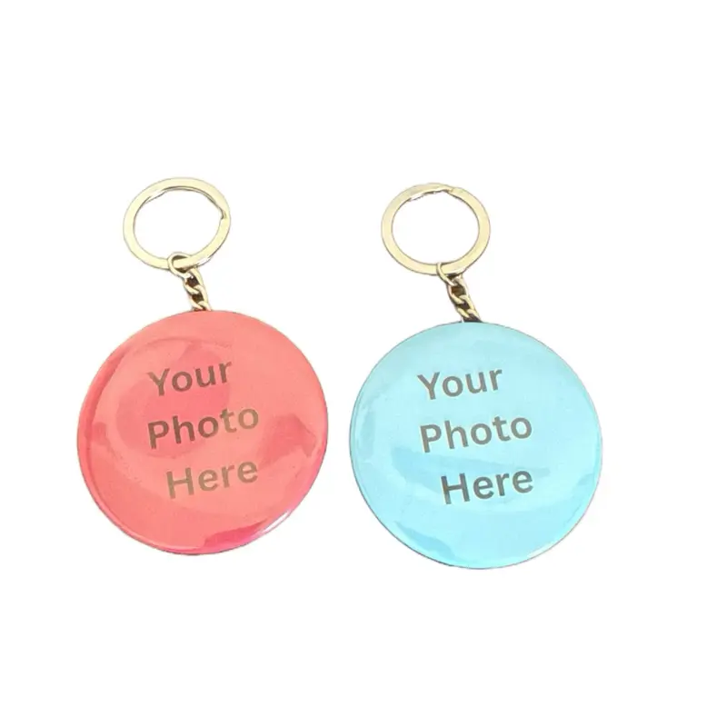 Customizable 2.25in Round Photo Keychains Personalized Key Ring for Your Memories