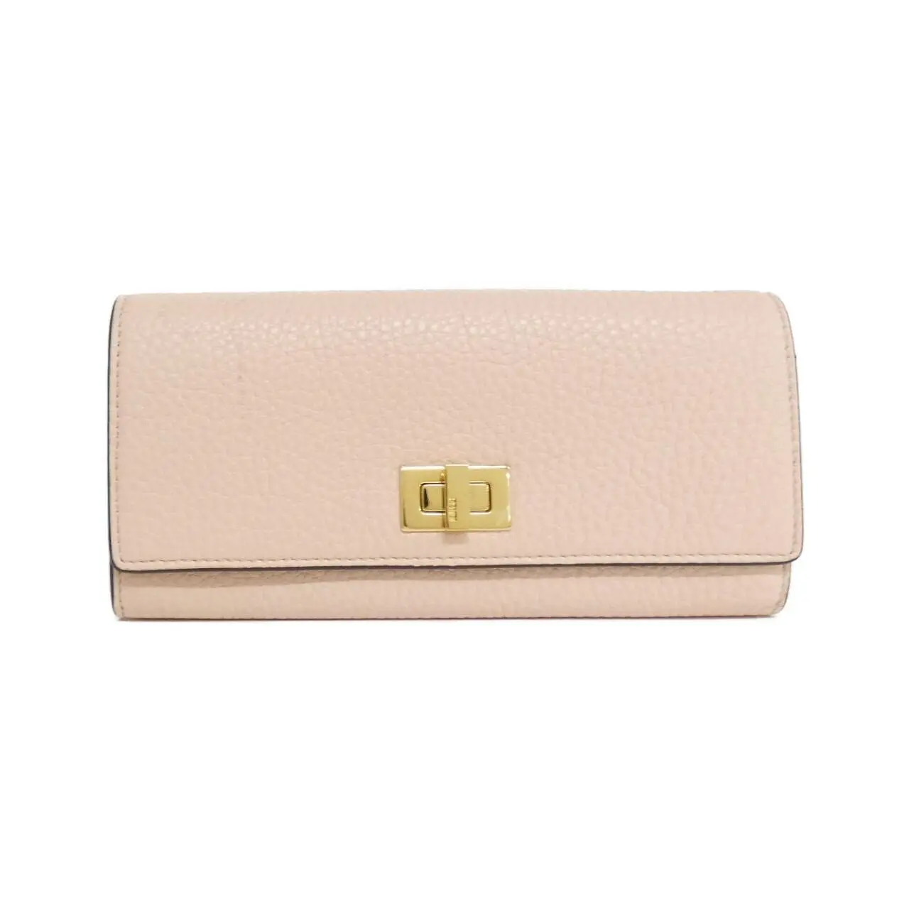 Pre-owned FENDI Calfskin Small Leather Goods Selleria Peekaboo Calf Long Bifold Wallet Limited